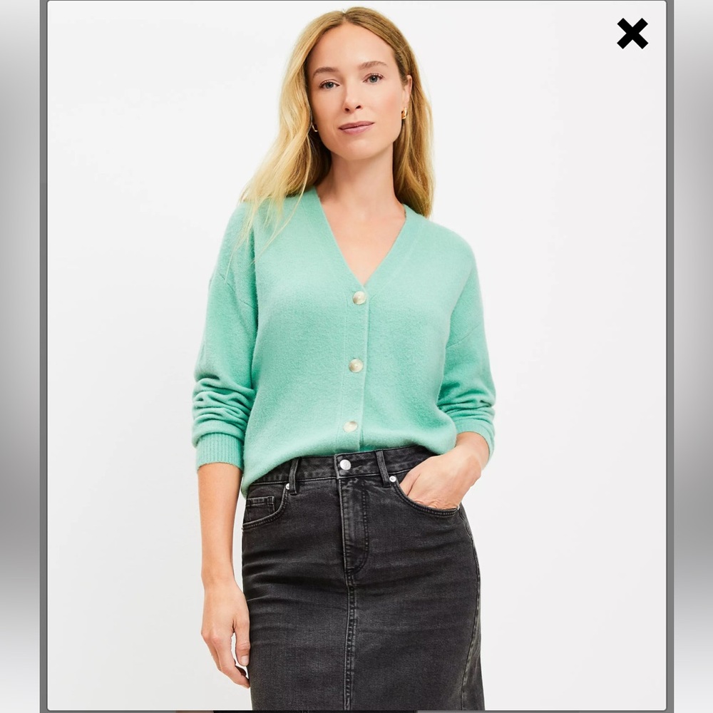 LOFT | Fuzzy V-Neck Sweater